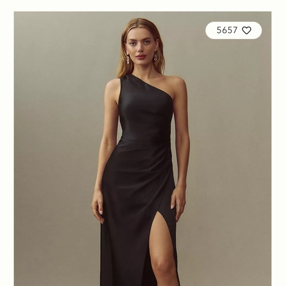 Anthropologie Dresses & Skirts - Anthropologie black satin dress